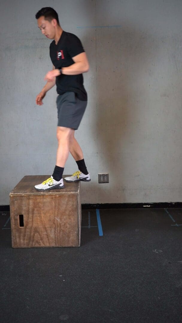 Counter Movement Rotational Vertical Box Jump Right 90 | [𝗣]𝗥𝗲𝗵𝗮𝗯