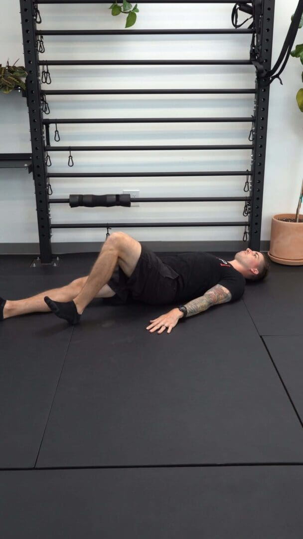 Single Supine Leg Heel Dig - 90 deg - [P]rehab