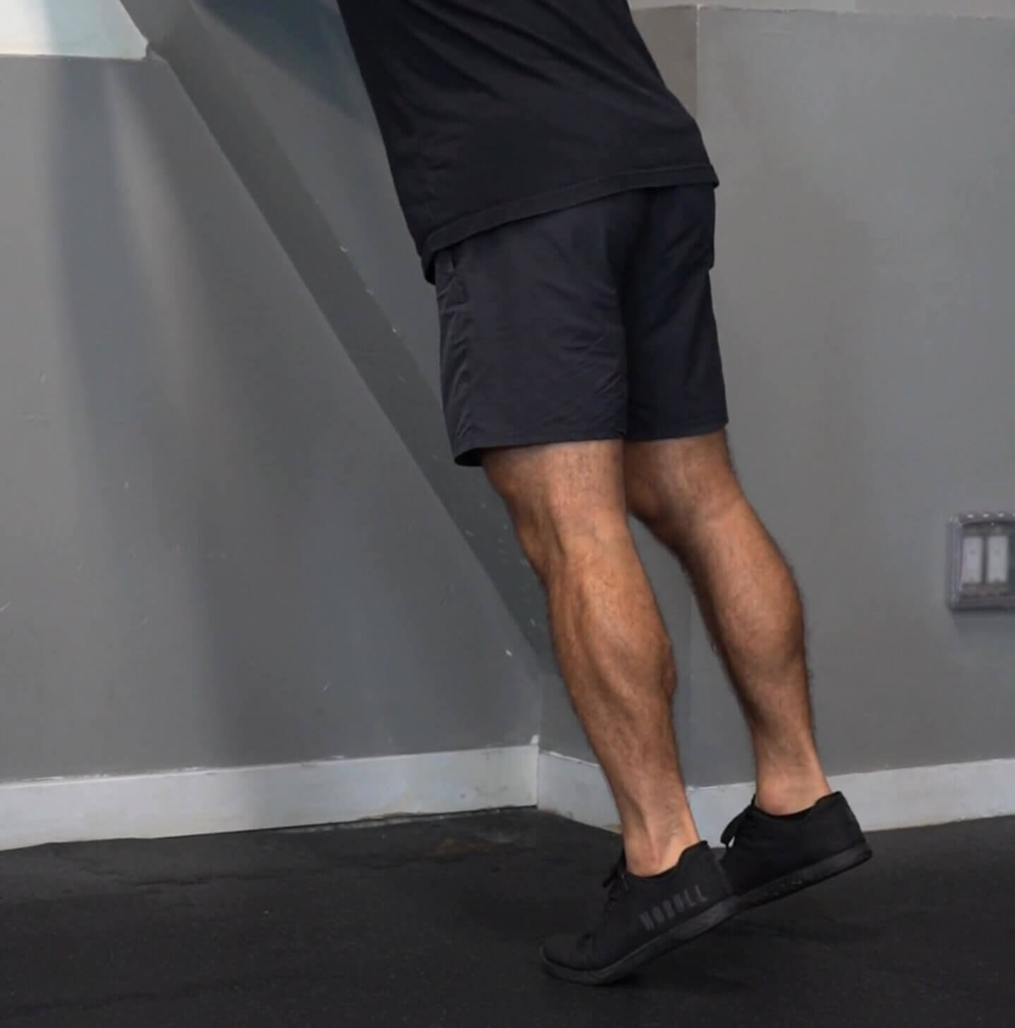 Heel Raise Isometrics Alternating Wall Supported P Rehab 0249