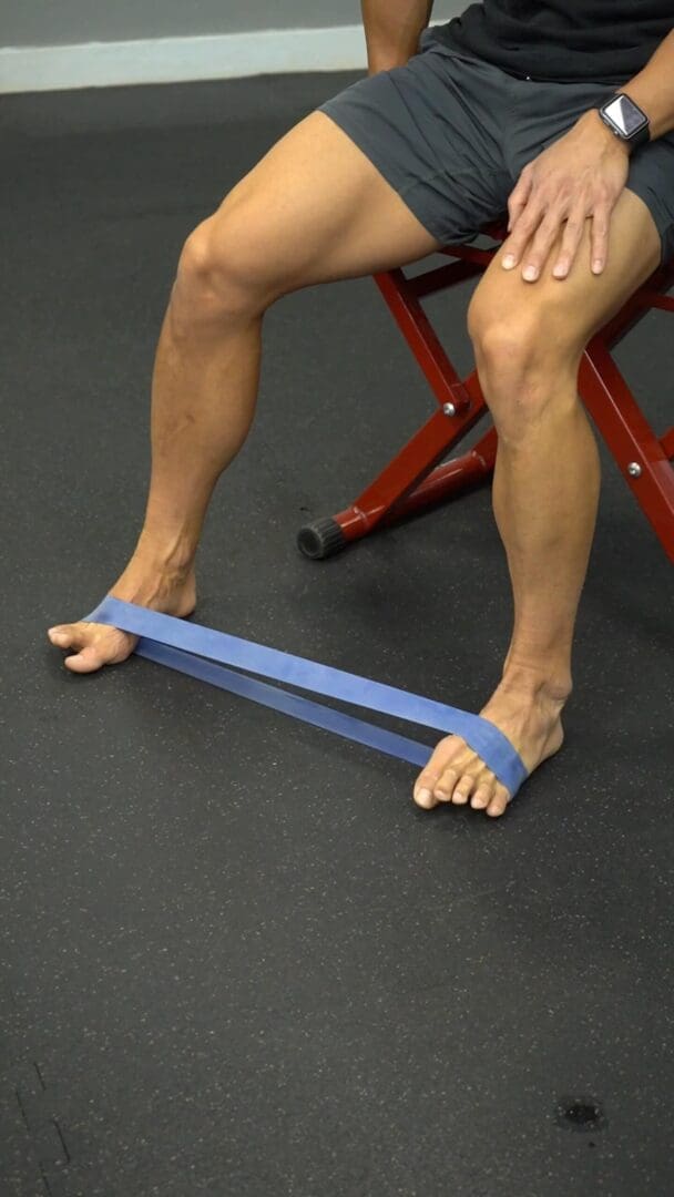 Seated Eccentric Ankle Eversion - Band - [P]rehab