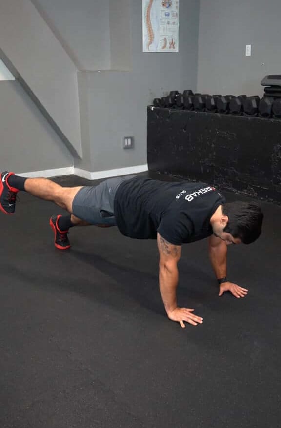 Three Point Tall Plank - Leg Raise - [P]rehab