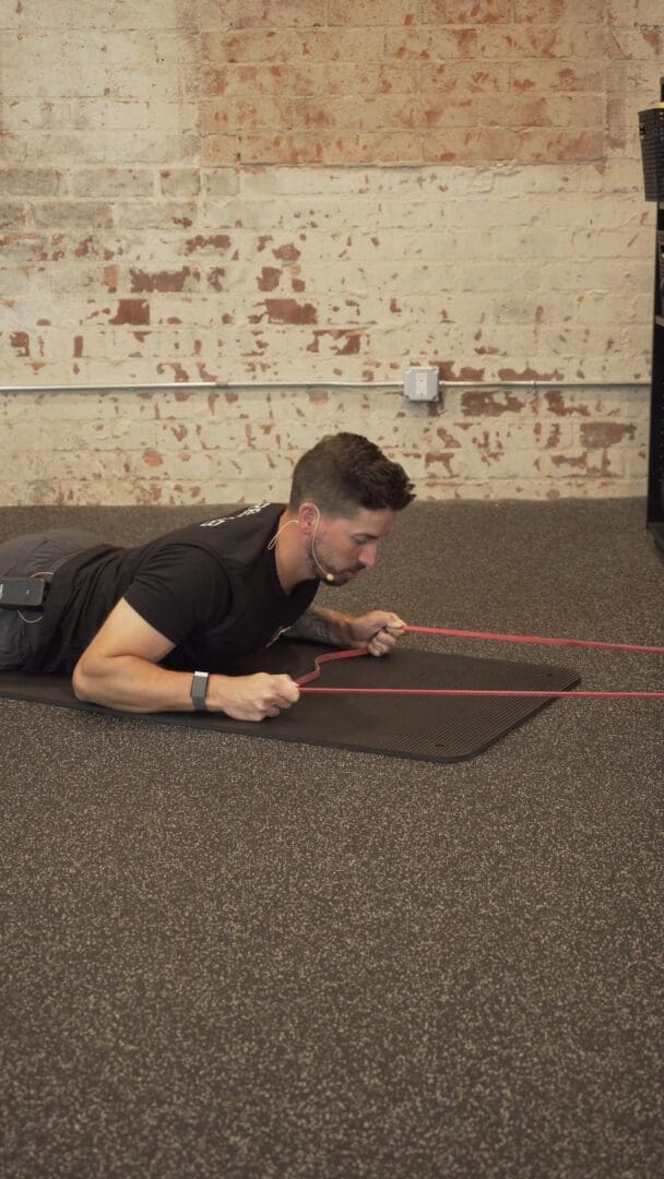 Prone Lat Pull Down - Band - [P]rehab