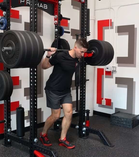 Single Leg Knee Extension Isometric Push Barbell P Rehab 7794