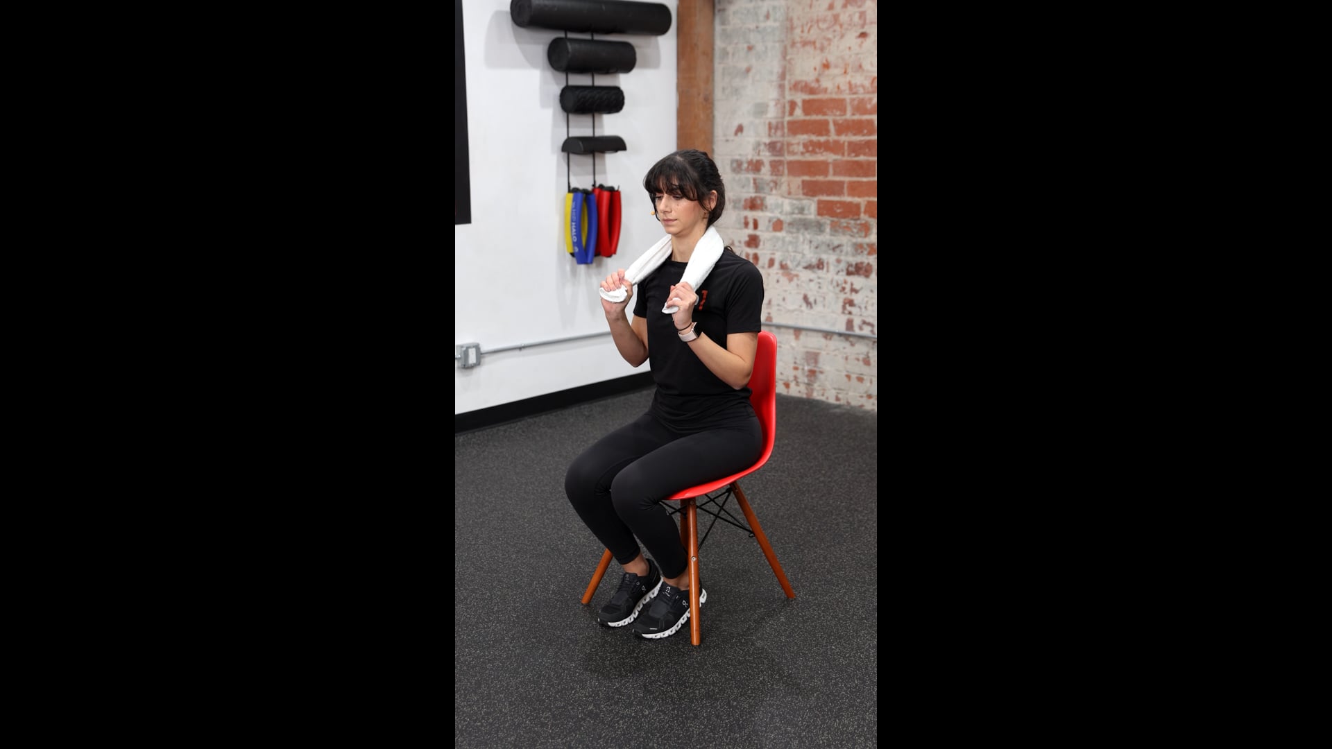 Seated Neck Extension - Towel - [P]rehab